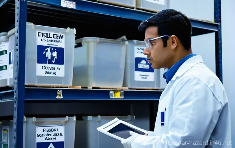 위험물관리사로 활동하는 프리랜서 인터뷰 - **Prompt 1: A Hazardous Materials Safety Expert in Action**
    A professional, mature male independ...