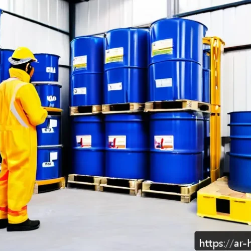 위험물관리사 자격증 취득 가이드 - A detailed industrial safety training scene set in a Middle Eastern chemical plant, showcasing diver...